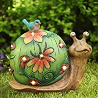 Figura decorativa de caracol solar - Figura con luces solares- Adorno solar para jardin- Césped o decoración del hogar…
